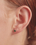 Aretes en Plata Zircón Corazón Emerald