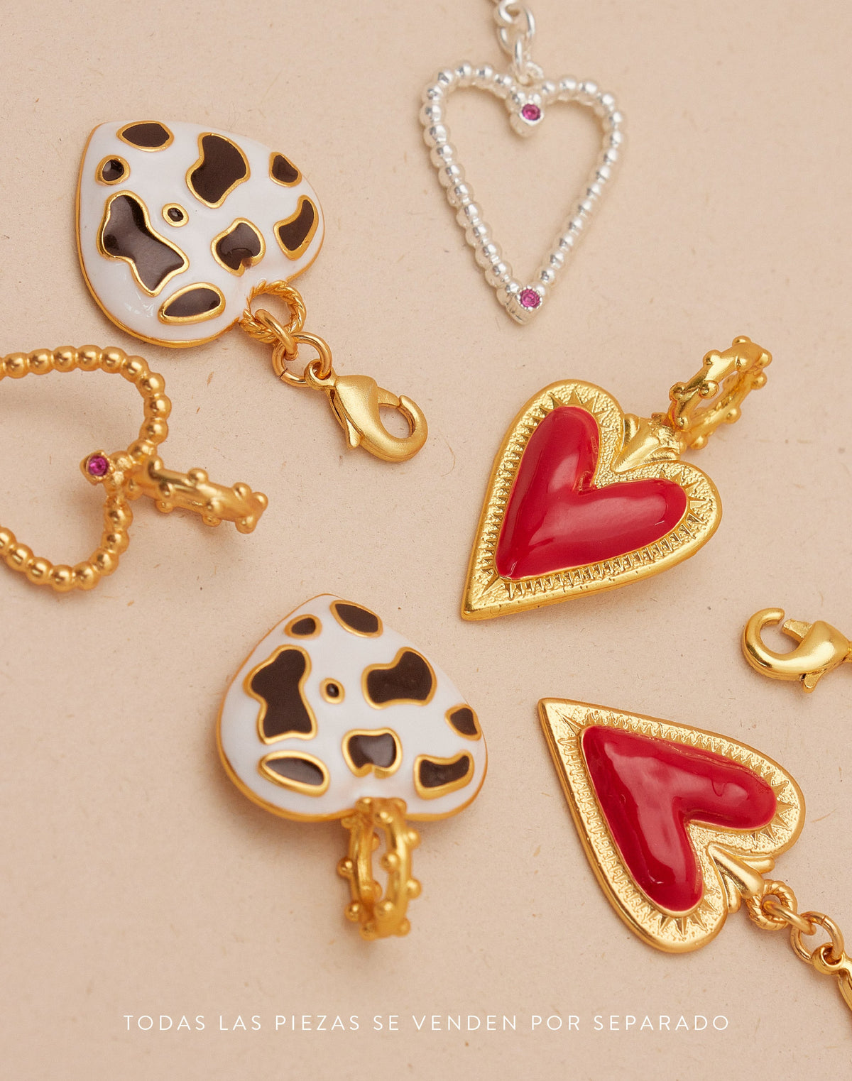 Mini Charm Corazón Vaca