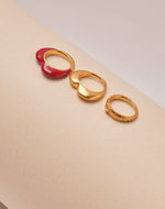 Set de 3 Anillos Corazón de Melón