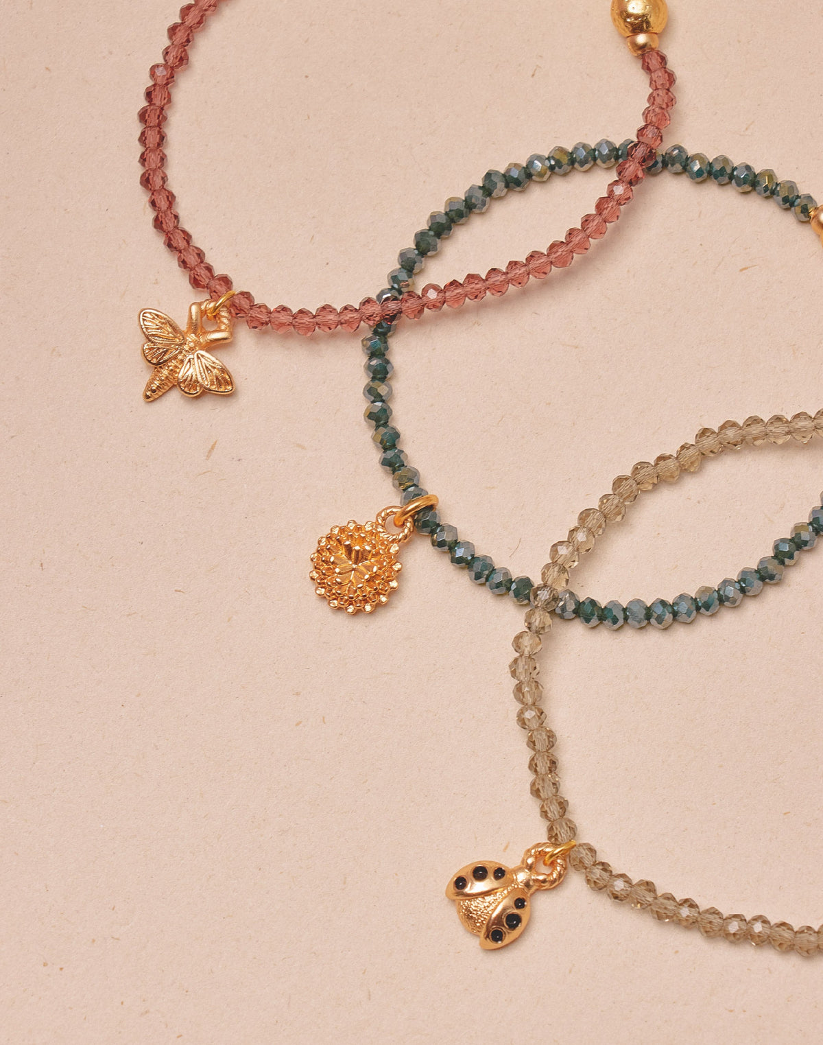 Set de 3 Pulseras Insectos